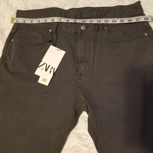 NWT MENS ZARA STEEL GRAY DENIM SHORTS SIZE 44 - Picture 4 of 8